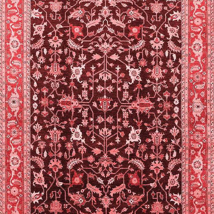 Machine Washable Oriental Red Industrial Rug, wshurb1110red