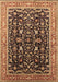 Machine Washable Oriental Brown Industrial Rug, wshurb1110brn