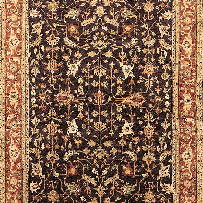 Machine Washable Oriental Brown Industrial Rug, wshurb1110brn