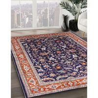 Mid-Century Modern Purple Lily Purple Oriental Rug, urb1110