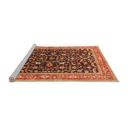 Sideview of Machine Washable Oriental Orange Industrial Area Rugs, wshurb1110org