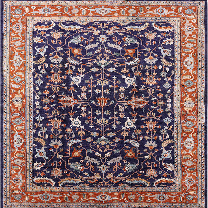 Square Machine Washable Industrial Modern Purple Lily Purple Rug, wshurb1110