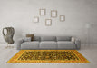 Machine Washable Oriental Yellow Industrial Rug in a Living Room, wshurb1110yw