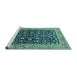 Sideview of Machine Washable Oriental Turquoise Industrial Area Rugs, wshurb1110turq