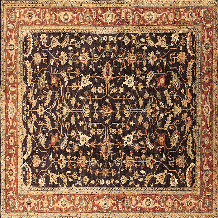 Square Oriental Brown Industrial Rug, urb1110brn