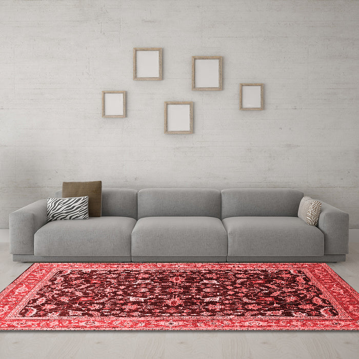 Industrial Red Washable Rugs