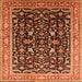 Square Machine Washable Oriental Orange Industrial Area Rugs, wshurb1110org