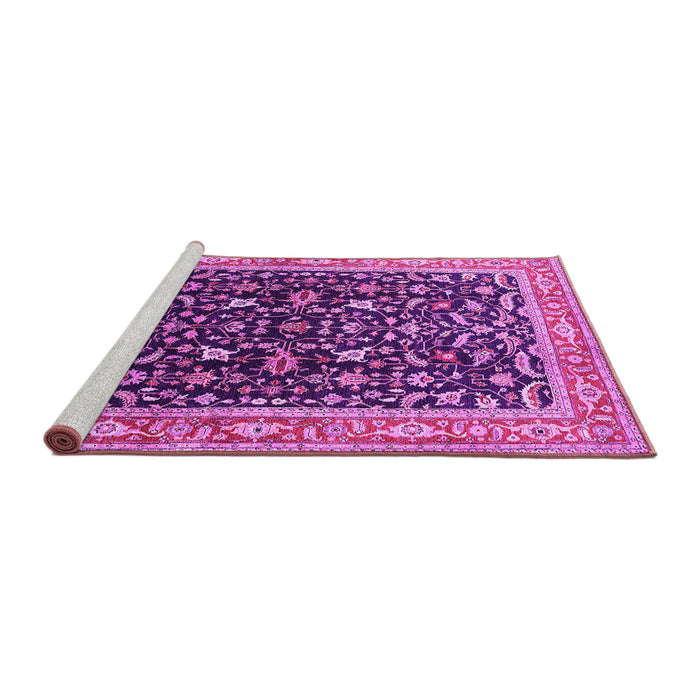 Sideview of Machine Washable Oriental Pink Industrial Rug, wshurb1110pnk