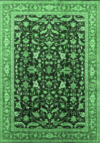 Oriental Emerald Green Industrial Rug, urb1110emgrn