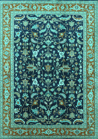 Oriental Turquoise Industrial Rug, urb1110turq