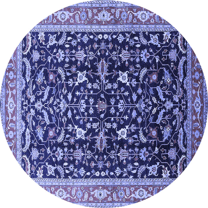 Round Oriental Blue Industrial Rug, urb1110blu