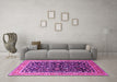 Machine Washable Oriental Pink Industrial Rug in a Living Room, wshurb1110pnk