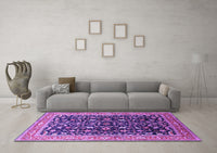 Machine Washable Oriental Purple Industrial Rug, wshurb1110pur