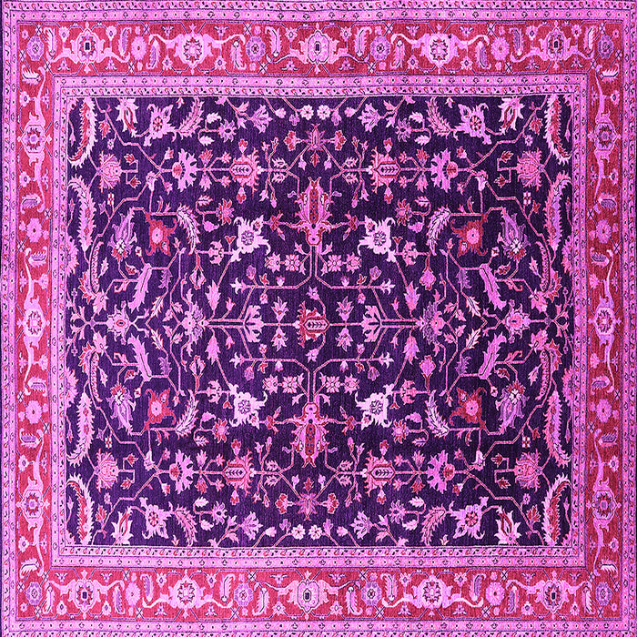 Square Machine Washable Oriental Pink Industrial Rug, wshurb1110pnk