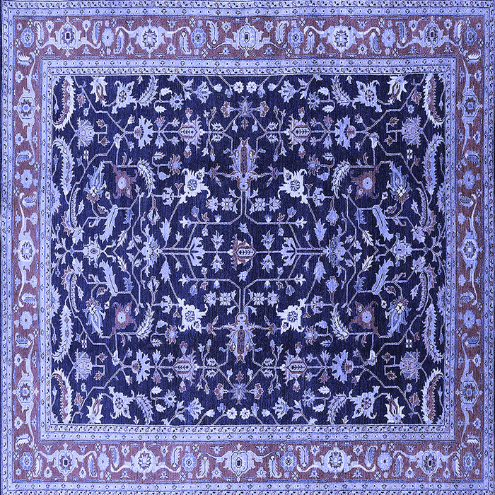 Square Machine Washable Oriental Blue Industrial Rug, wshurb1110blu