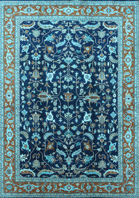 Oriental Light Blue Industrial Rug, urb1110lblu