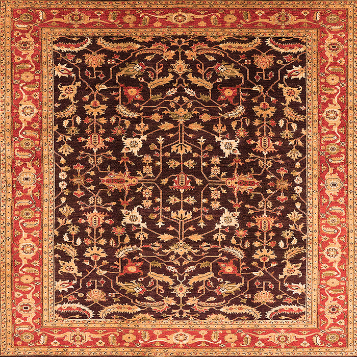 Square Oriental Orange Industrial Rug, urb1110org
