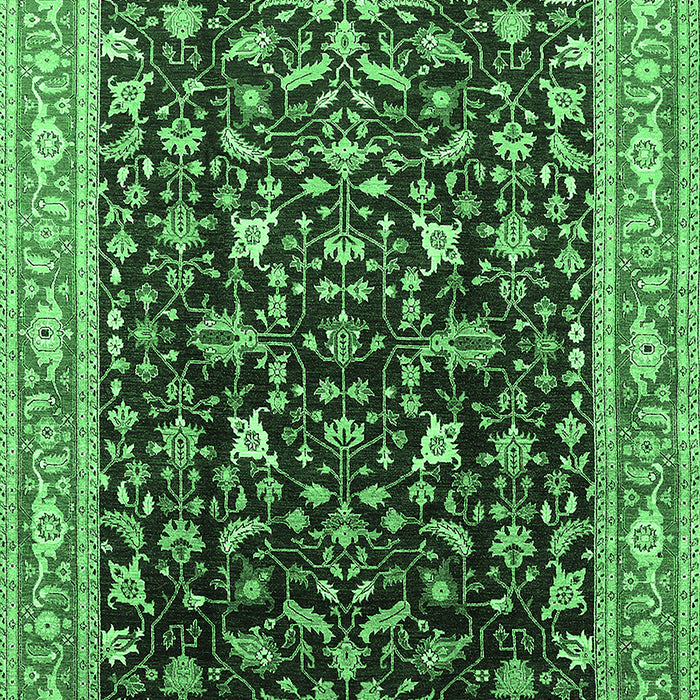 Machine Washable Oriental Emerald Green Industrial Area Rugs, wshurb1110emgrn