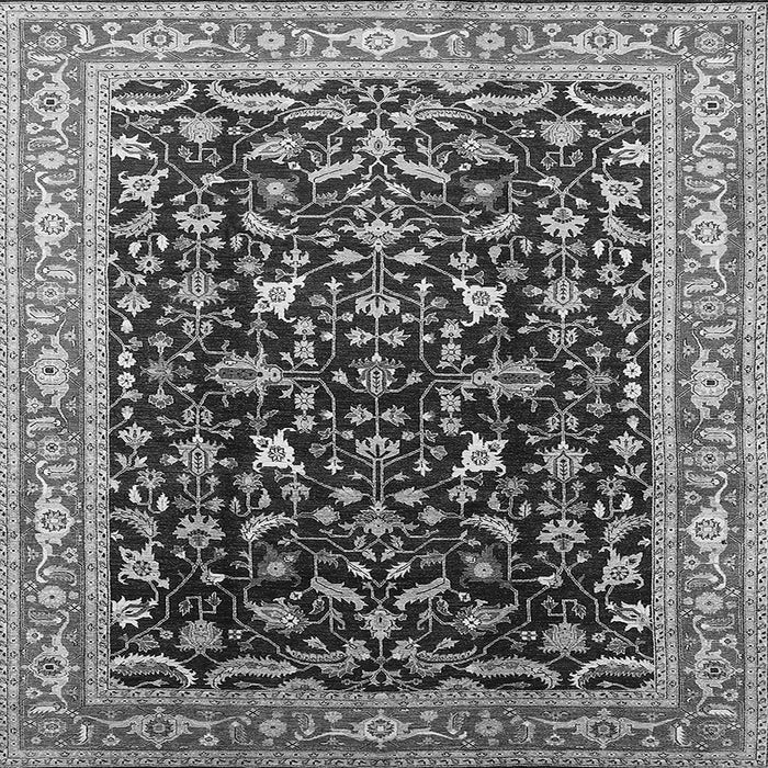 Square Oriental Gray Industrial Rug, urb1110gry