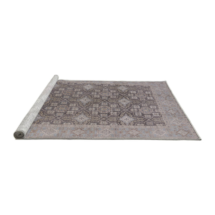 Sideview of Machine Washable Industrial Modern Silver Pink Rug, wshurb1111