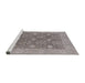 Sideview of Machine Washable Industrial Modern Silver Pink Rug, wshurb1111