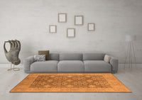 Machine Washable Oriental Orange Industrial Rug, wshurb1111org