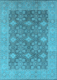 Oriental Light Blue Industrial Rug, urb1111lblu