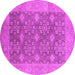 Round Oriental Pink Industrial Rug, urb1111pnk