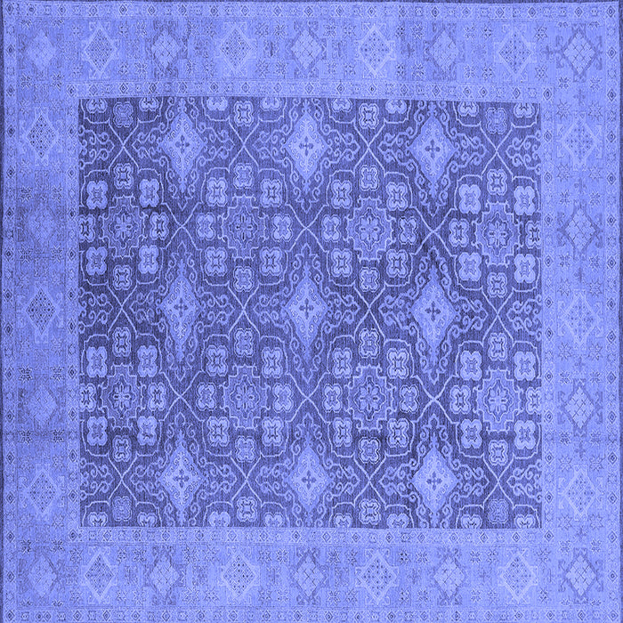Square Machine Washable Oriental Blue Industrial Rug, wshurb1111blu