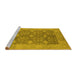 Sideview of Machine Washable Oriental Yellow Industrial Rug, wshurb1111yw