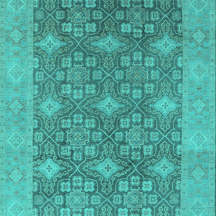 Machine Washable Oriental Turquoise Industrial Area Rugs, wshurb1111turq