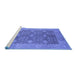 Sideview of Machine Washable Oriental Blue Industrial Rug, wshurb1111blu