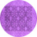 Round Oriental Purple Industrial Rug, urb1111pur