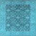 Square Oriental Light Blue Industrial Rug, urb1111lblu