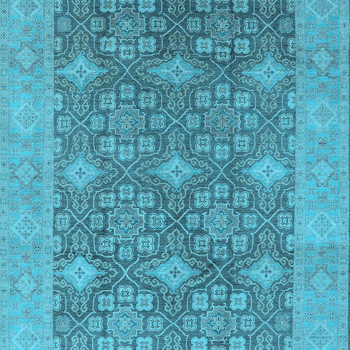 Machine Washable Oriental Light Blue Industrial Rug, wshurb1111lblu