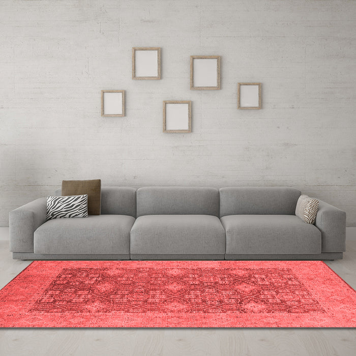 Industrial Red Washable Rugs