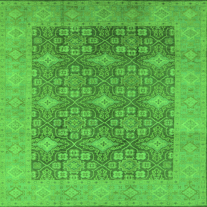 Square Oriental Green Industrial Rug, urb1111grn