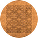 Round Oriental Orange Industrial Rug, urb1111org