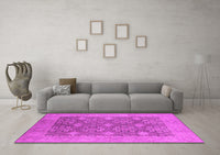 Machine Washable Oriental Pink Industrial Rug, wshurb1111pnk