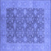 Square Oriental Blue Industrial Rug, urb1111blu