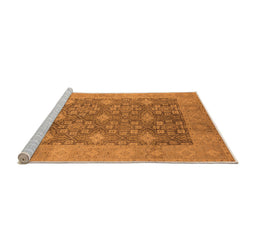 Sideview of Machine Washable Oriental Orange Industrial Area Rugs, wshurb1111org