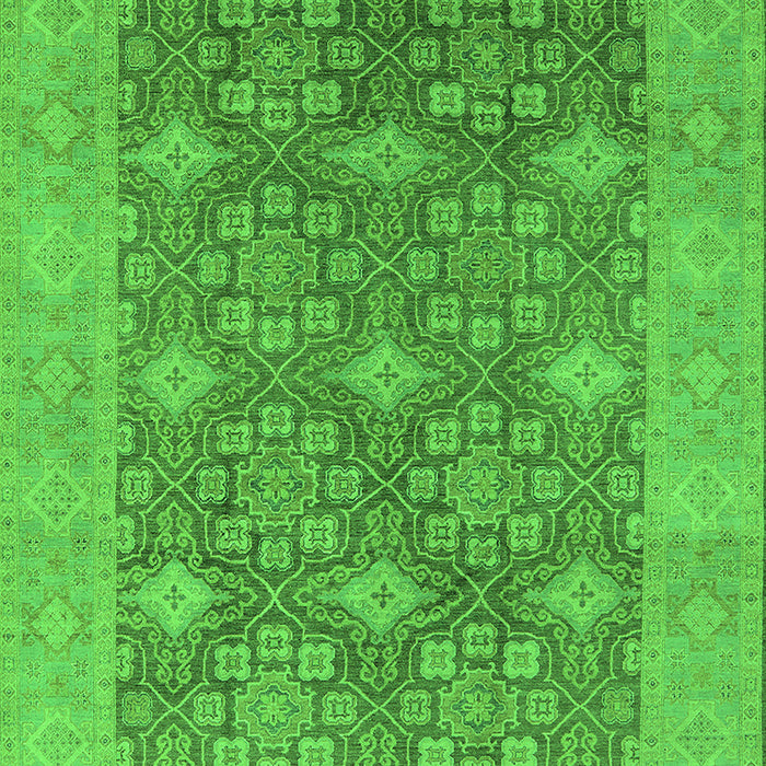 Machine Washable Oriental Green Industrial Area Rugs, wshurb1111grn