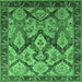 Square Oriental Emerald Green Industrial Rug, urb1112emgrn