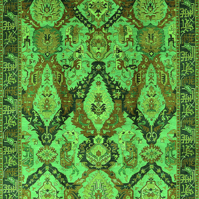 Machine Washable Oriental Green Industrial Area Rugs, wshurb1112grn