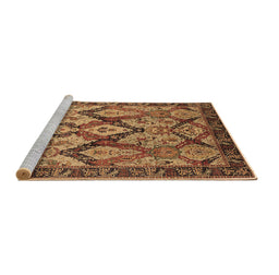 Sideview of Machine Washable Oriental Brown Industrial Rug, wshurb1112brn