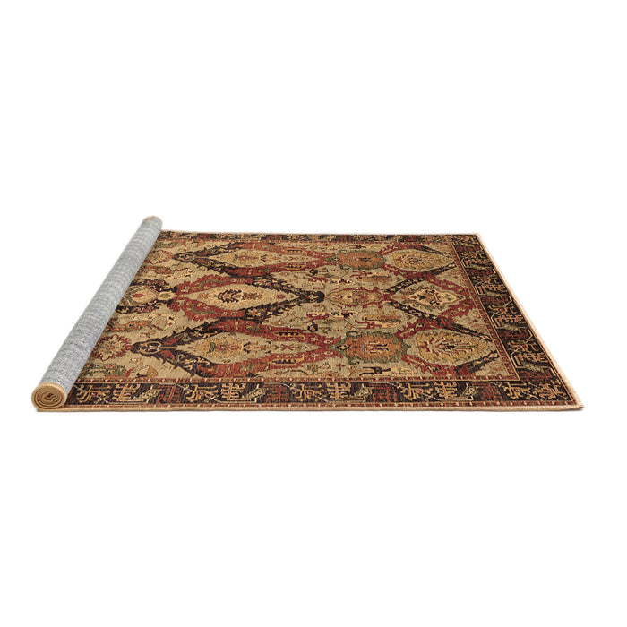 Sideview of Machine Washable Oriental Brown Industrial Rug, wshurb1112brn