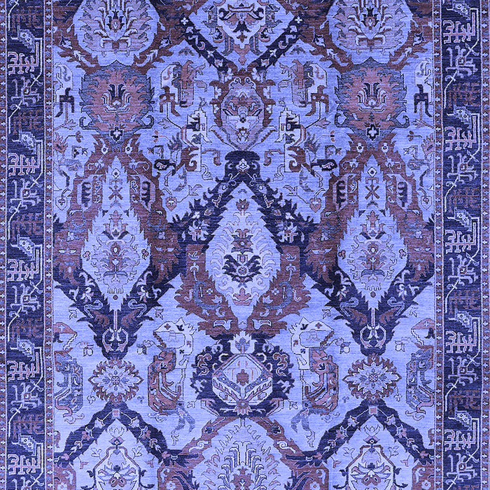Machine Washable Oriental Blue Industrial Rug, wshurb1112blu