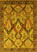 Machine Washable Oriental Yellow Industrial Rug, wshurb1112yw