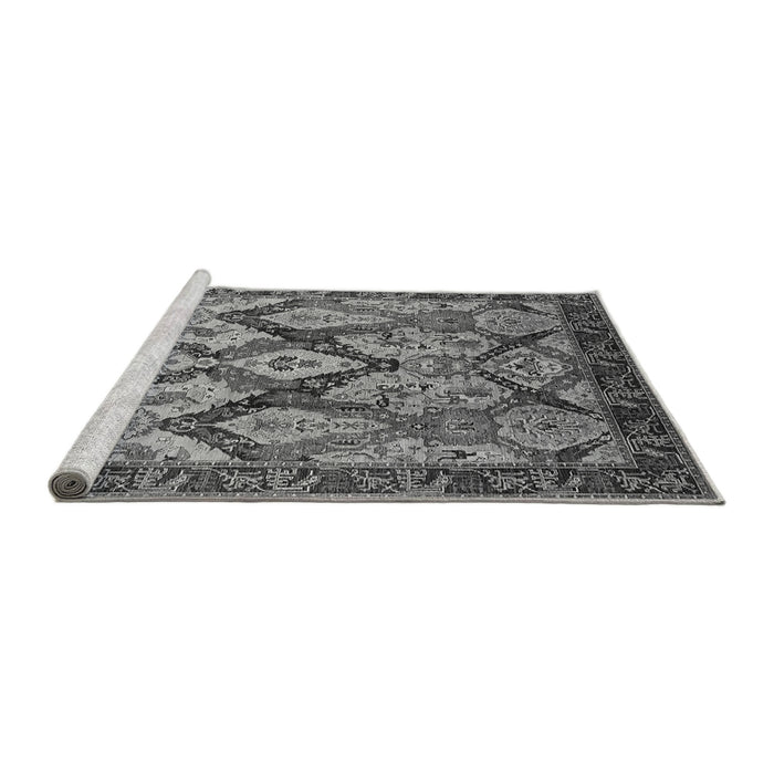 Sideview of Machine Washable Oriental Gray Industrial Rug, wshurb1112gry