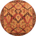 Round Oriental Orange Industrial Rug, urb1112org